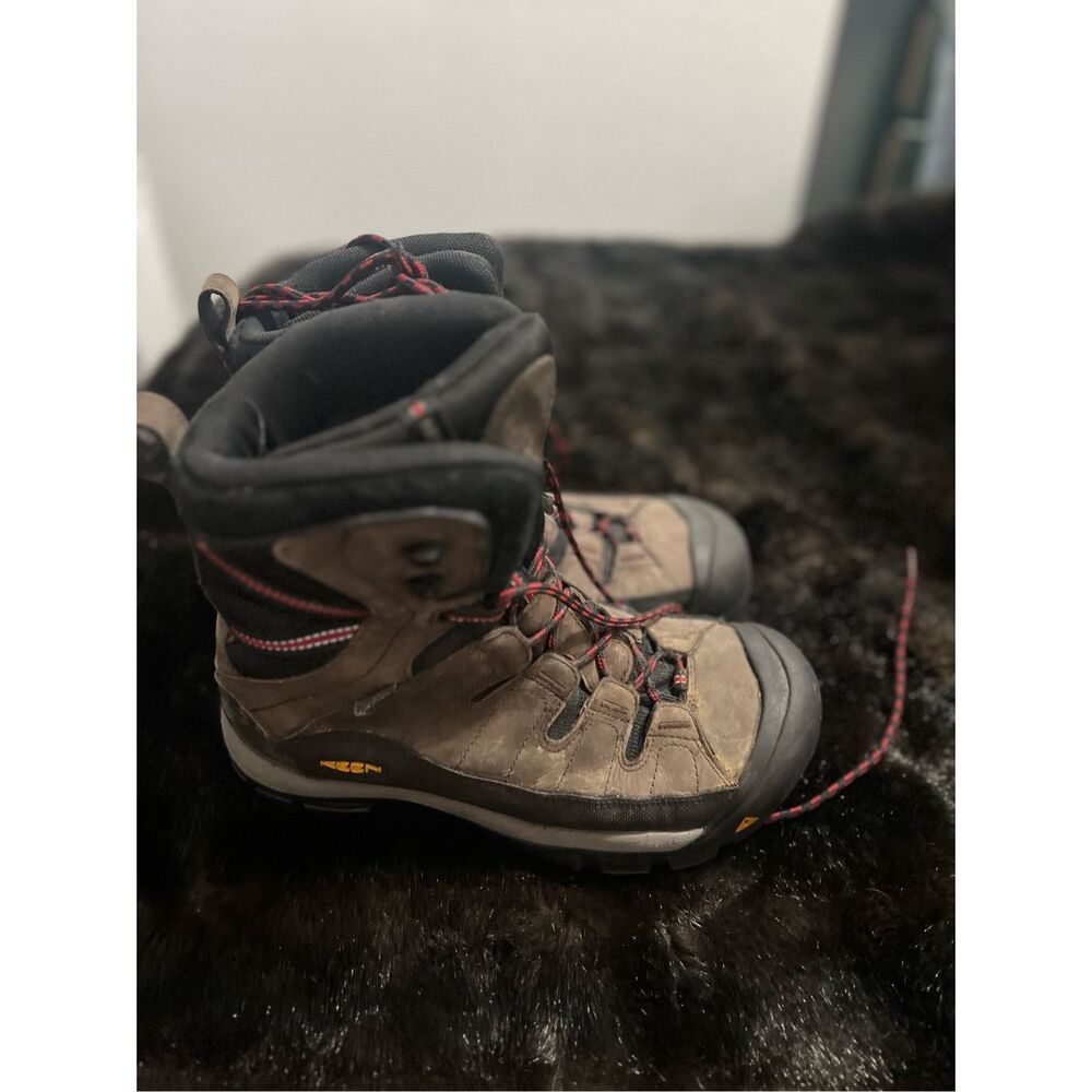 keen summit county mens size 9.5 shoes brown leather waterproof insulated boots